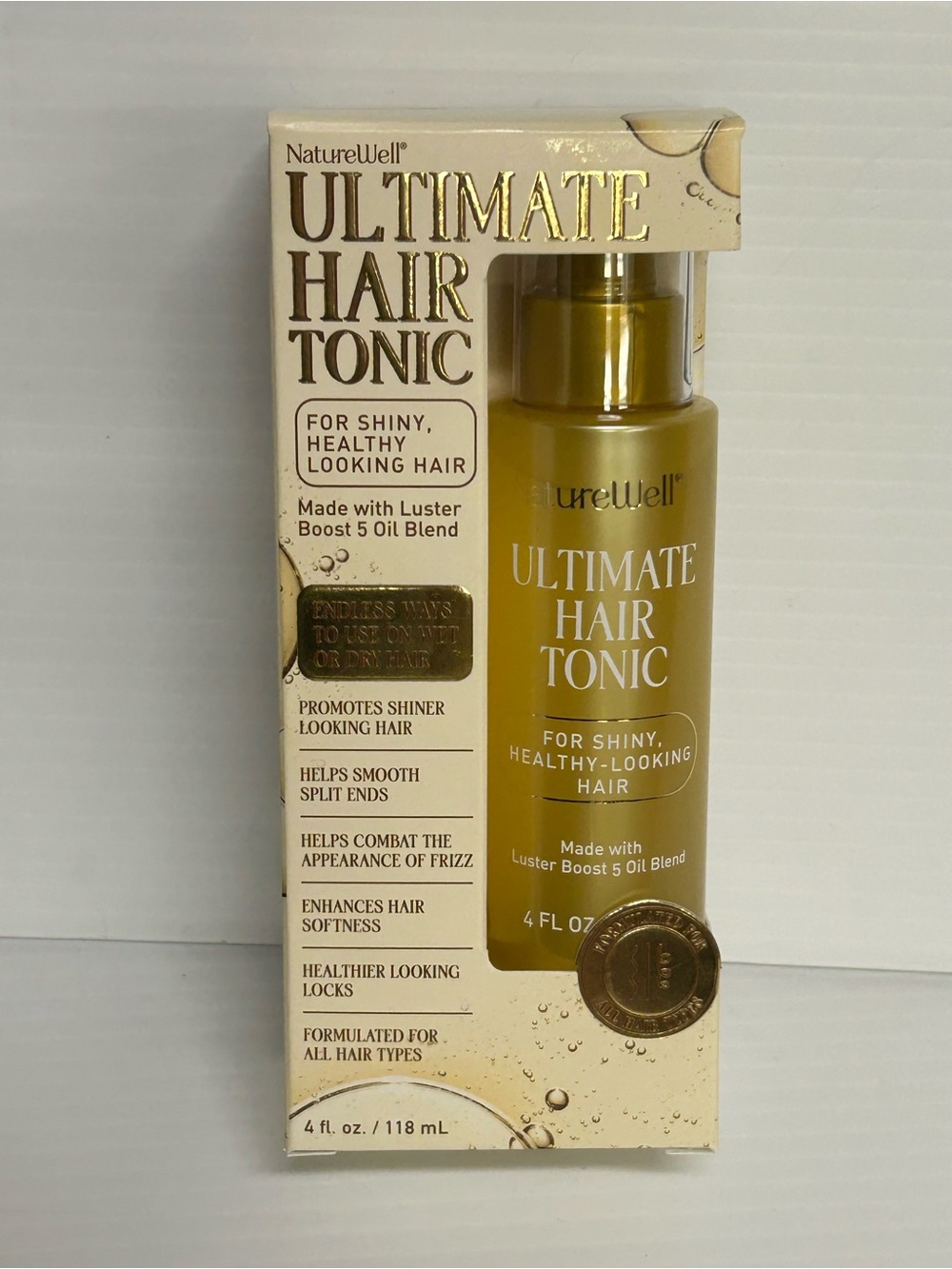 NatureWell Ultimate Hair Tonic Triple Oil Blend 4 fl oz Lightweight Anti-Frizz